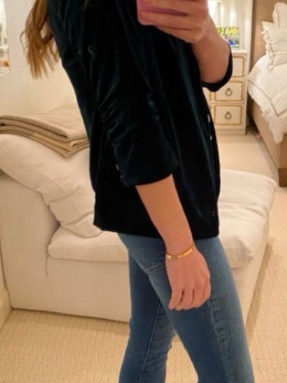 Velvet blazer-green - Picture 2 of 3